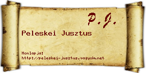 Peleskei Jusztus névjegykártya